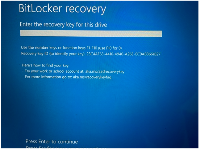 Configuring BitLocker with Windows Security Administration screenshot