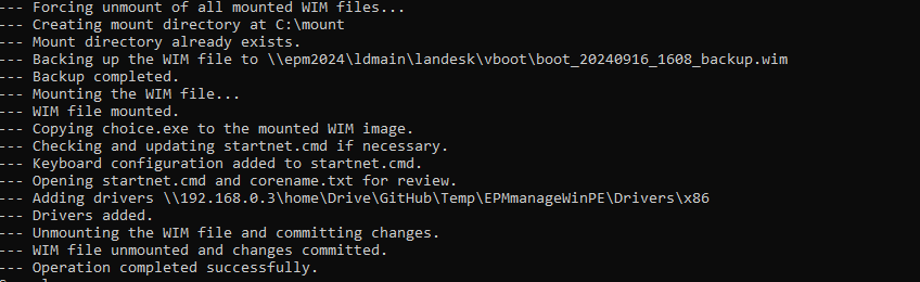 Provisionning - WinPE with Ivanti EPM screenshot