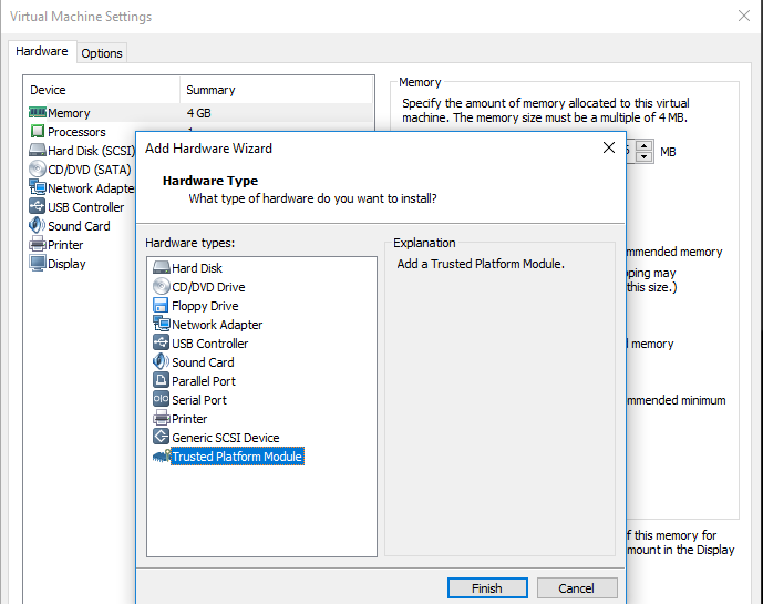 TPM Activation with Windows Security Administration screenshot