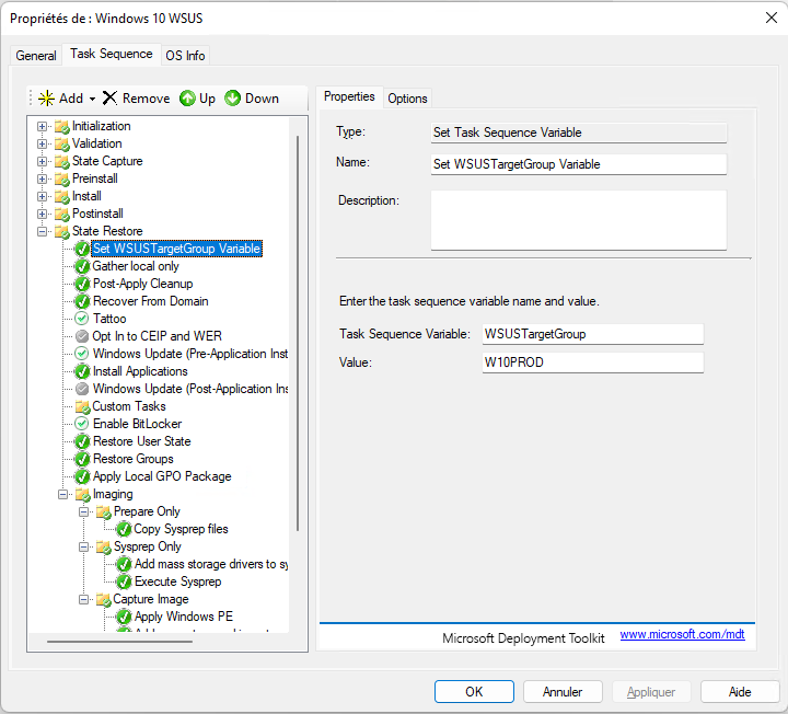 Use WSUS Target Groups with MDT Task Sequences screenshot