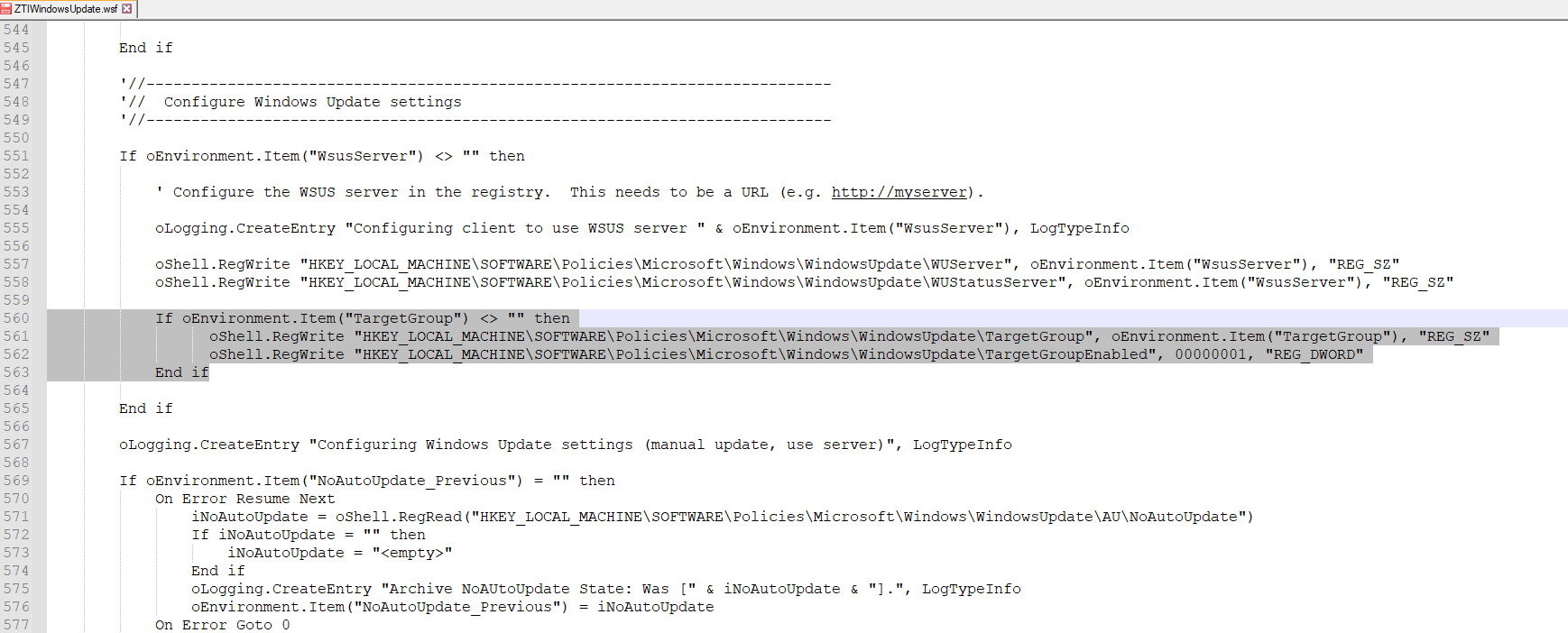 Use WSUS Target Groups with MDT Task Sequences screenshot