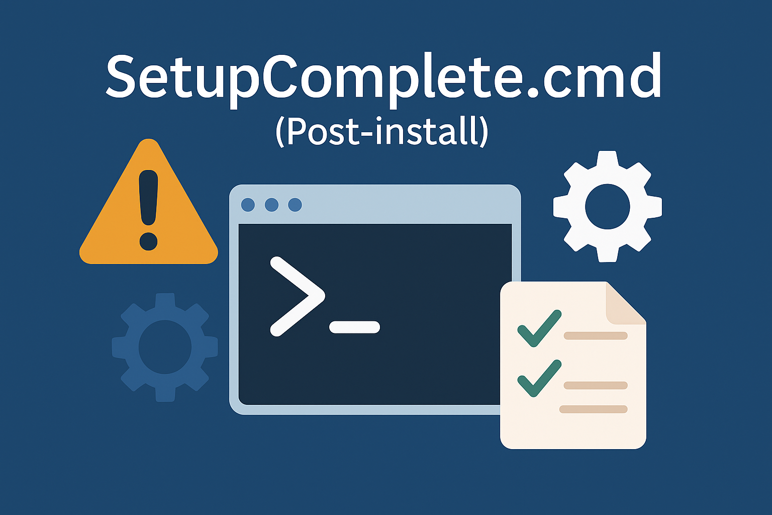 Understanding the setupcomplete.cmd with Windows Master Images