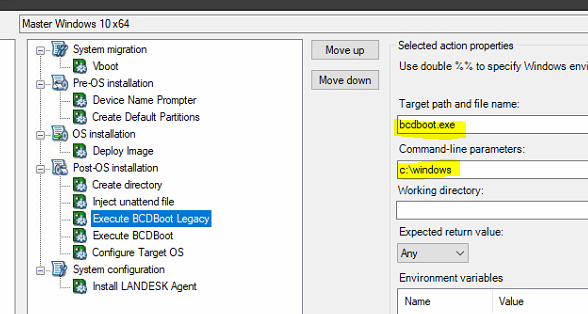 Provisionning - Deployment of Windows 10 with Ivanti EPM screenshot