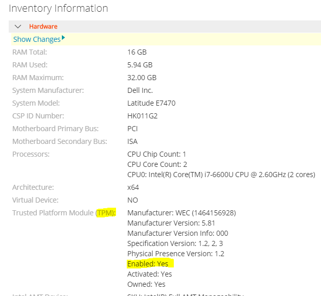 Manage BitLocker TPM screenshot