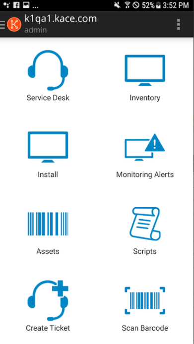 KACE Go mobile app for Quest SMA