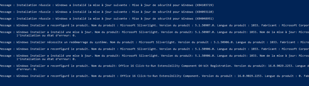 How to View Installation History on Windows 10 Using PowerShell with PowerShell Administration Scripts screenshot