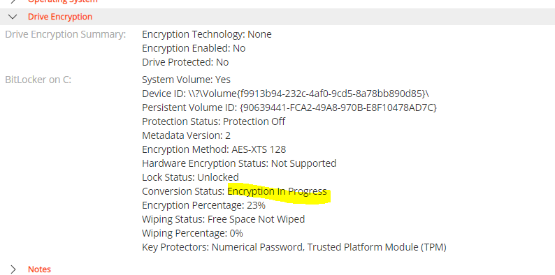 Quest SMA BitLocker and TPM inventory