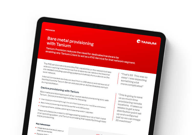 Tanium Provisioning Step-by-Step: Build and Deploy Windows with PXE