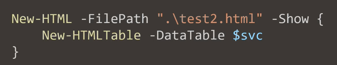New-HTMLTable usage