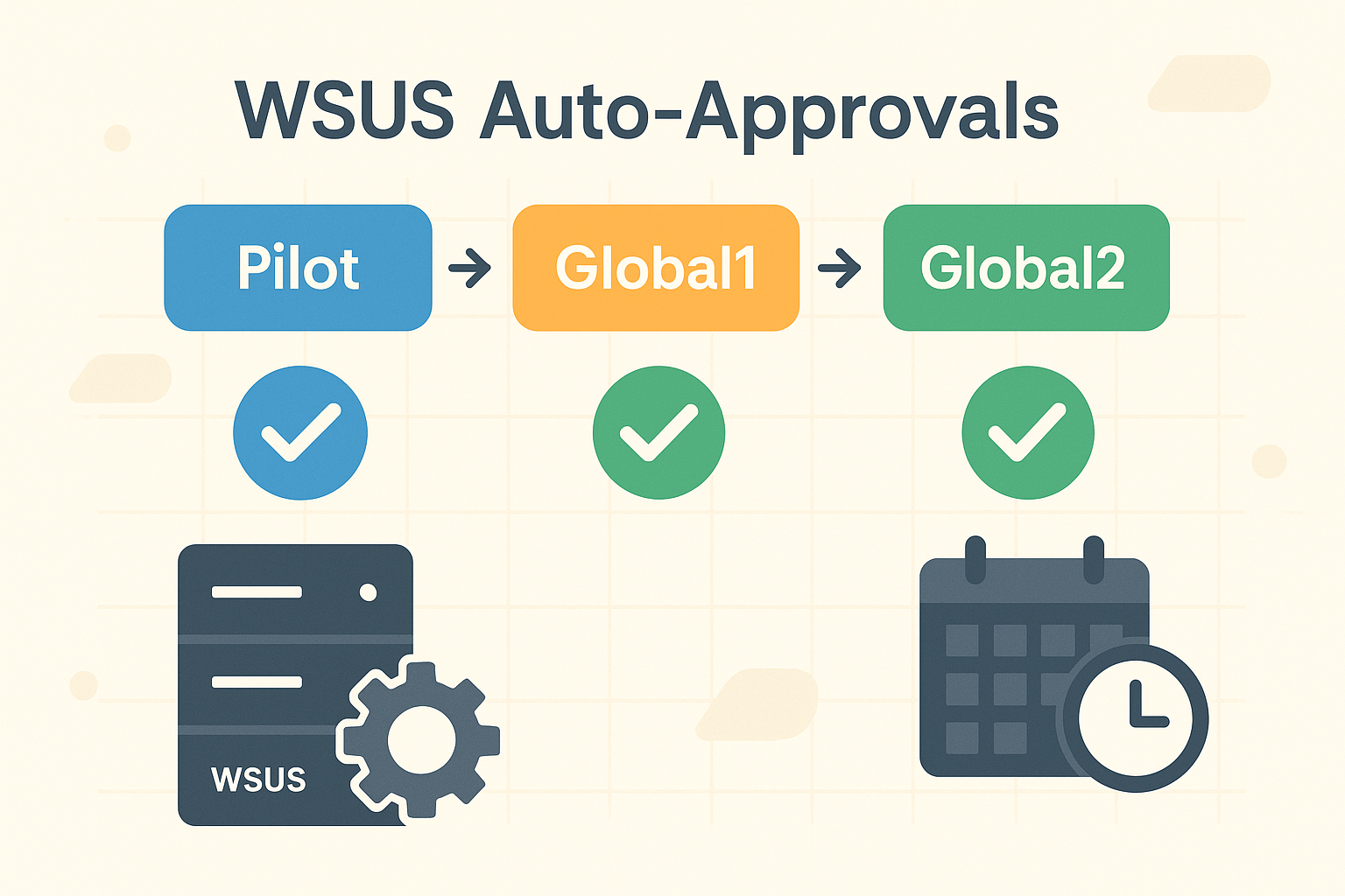 Automate WSUS Patch Approvals with Pilot and Global Groups