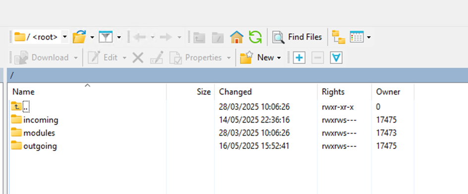 WinSCP connected with key-based authentication