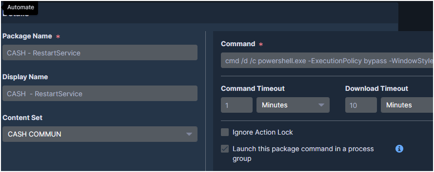 Cloned or custom package configured to ignore Action Lock