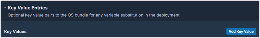 Tanium Provision add key value button