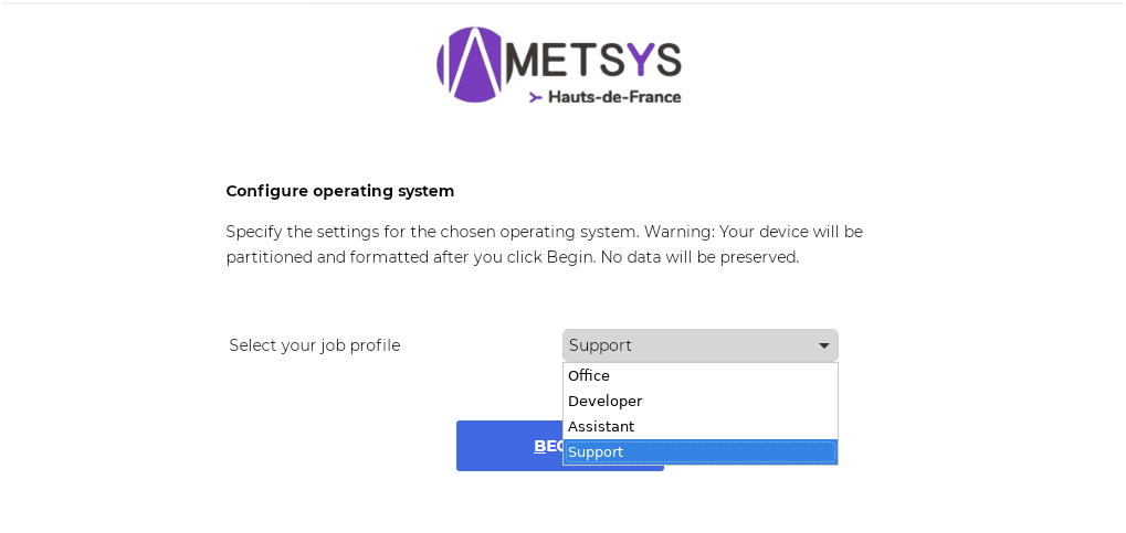 Tanium Provision choose job profile prompt