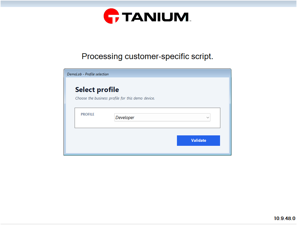 Tanium Provision custom PowerShell job profile menu